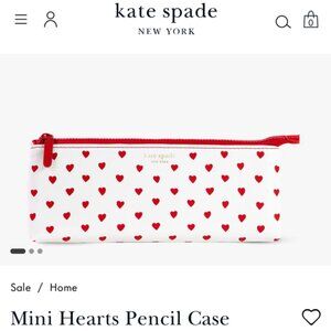 NEW Kate Spade Mini Hearts Pencil Case